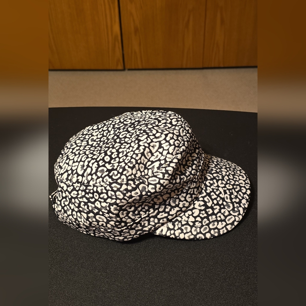PUGS Women's Black White Leopard Adjustable Hat Worn Once